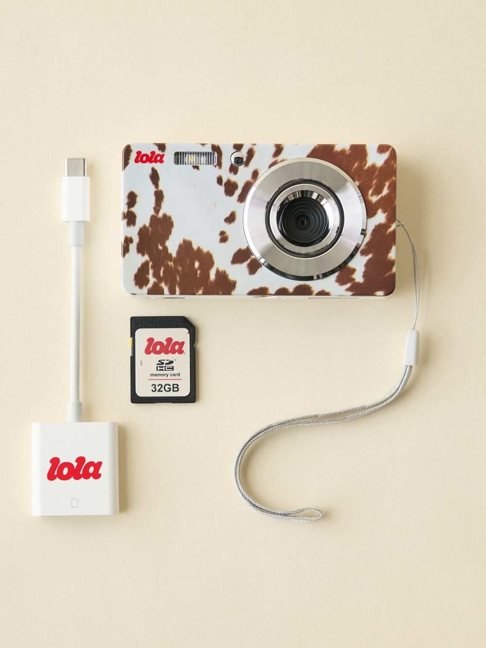 Lola Brown Pattern Compact Digital Camera with 32GB Card